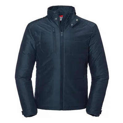 (S, French Navy) Russell Mens Cross Padded Jacket