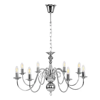 Large Retro Style Way Ceiling Light Chandelier Fitting in a Polished Chrome Finish