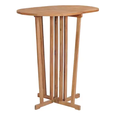 vidaXL Solid Wood Teak Folding Bar Table Wooden Party Bistro Standing Table