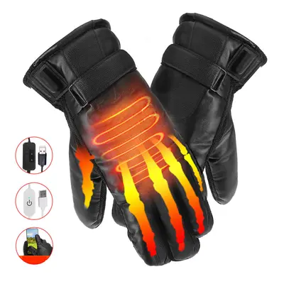 Winter Heated Gloves USB Rechargeable Electric Thermal Insulated Gloves for Winter Sports Climbi