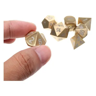 () Pure Copper Polyhedral Dices Set Metal Role Playing Game Dice Gadget for Dungeons Dragon Game