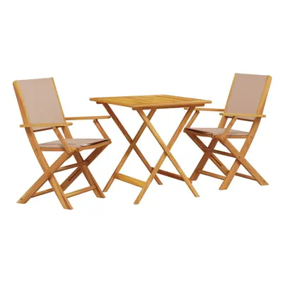 vidaXL Bistro Set Piece Bar Set Balcony set Taupe Fabric and Solid Wood