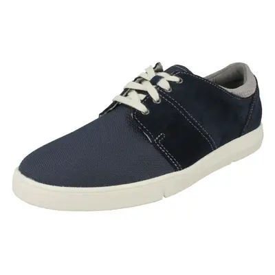 (UK 7.5, Navy (Blue)) Mens Clarks Casual Lace Up Shoes Landry Edge - G Fit