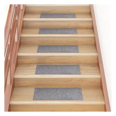 vidaXL 15x Self-adhesive Stair Mats Rectangular Light Grey Stair Protector