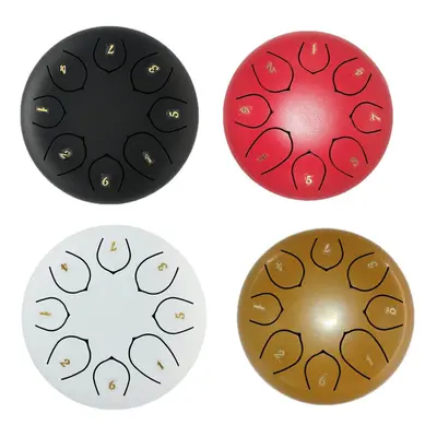 (Red) 6'' Steel Tongue Drum Handpan Hand Drums Major Notes Tankdrum + Mallets