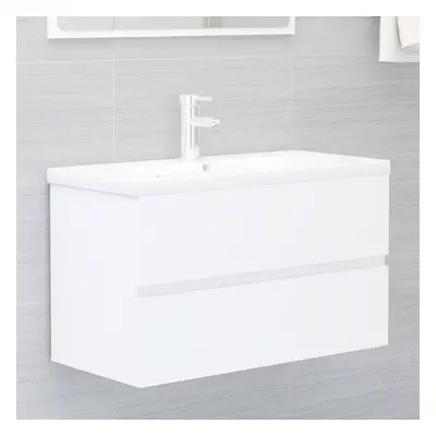 vidaXL Sink Cabinet White Chipboard Bathroom Cupboard Storage Rack Organiser