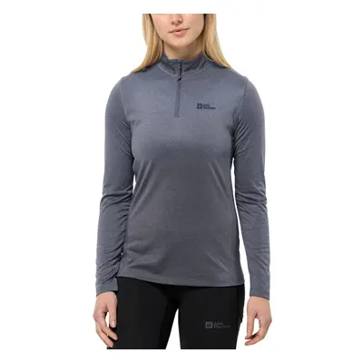 (S, Dolphin) Jack Wolfskin Womens Sky Thermal Half Zip Baselayer Fleece Top