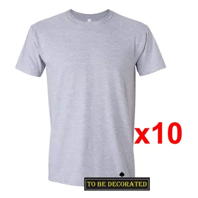 (M) Packs Gildan T-SHIRT Basic Tee - 5XL Small Big Men Heavy Cotton (Sport Grey)