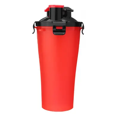 (Red) Portable Pet Travel Water Bottle Food Container Foldable Food Bowl in