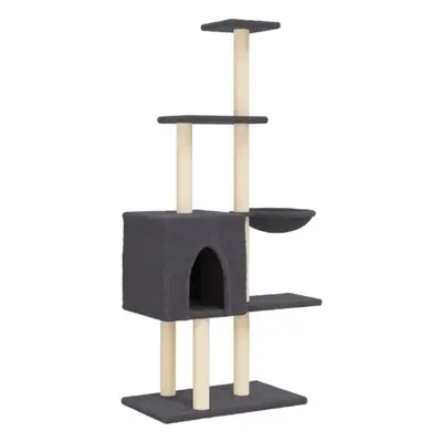 (dark grey) vidaXL Cat Tree with Sisal Scratching Posts Cat Scratch Tower Climbing Tree