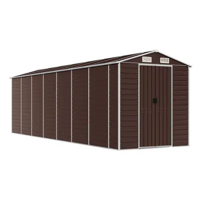 (brown, x x cm) vidaXL Garden Shed Outdoor Storage Shed Patio Yard Tool Shed Galvanised Steel