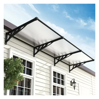 (L270*W90*H28) Black Straight Door Canopy Awning Shade Shelter