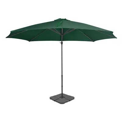 vidaXL Garden Parasol with Portable Base Patio Sunshade Outdoor Umbrella Green