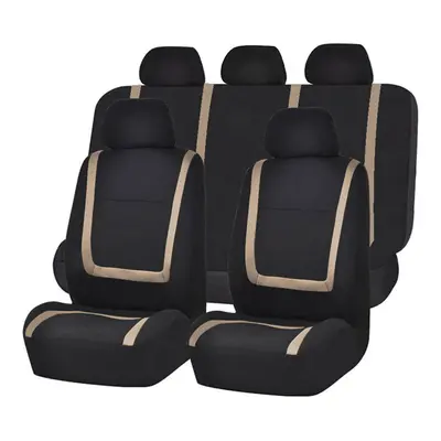 (Brown) Pieces Set Fine-quality Front Rear Mesh Auto Luxury Cloth Leather