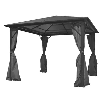 vidaXL Gazebo with Curtain Anthracite Aluminium 300x300cm Canopy Shelter Tent