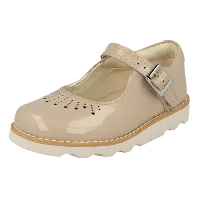 (UK Child, Blush (Beige)) Girls Clarks Cut Out Detailed Shoes Crown Jump - F Fit