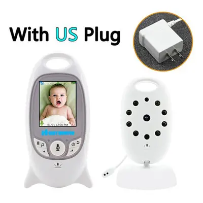 (US Plug) 2.4G Baby Monitor Wireless Digital Video Baby Monitor 1080P Night Vision Two Way Audio