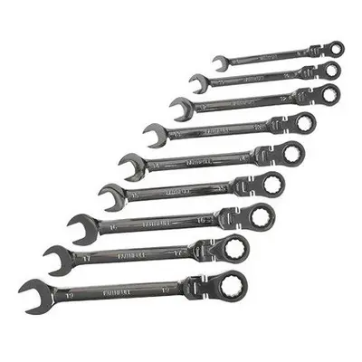 Faithfull FAISPARAT9S Ratchet Combination Spanner Flex Head Set of