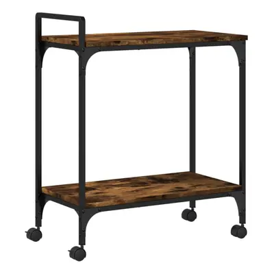 vidaXL Kitchen Trolley Rolling Cart Storage Cart Smoked Oak Engineered Wood