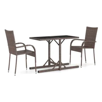 vidaXL Garden Dining Set Piece Brown Patio Furniture Outdoor Chairs Table