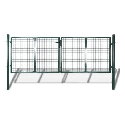 vidaXL Garden Fence Gate 289x125cm/306x175cm Steel Green Patio Wall Grill Door