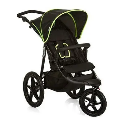 Hauck Runner Jogger Style One Hand Fold Pushchair with raincover - black/neon yellow