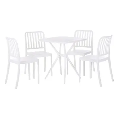 4 Seater Garden Dining Set White SERSALE