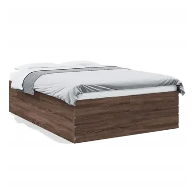 (brown oak, x cm/ cm) vidaXL Bed Frame Home Bed Base Bedstead Brown Oak 140x190 cm Engineered Wo