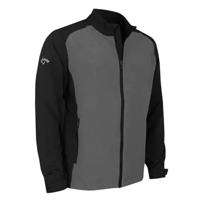 (XXL, Medium Grey Heather) Callaway Golf Mens Full Zip Windproof Water Resistant Colour Block Ja