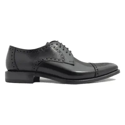 (7 (Adults')) Foley Black Calf Leather Mens Derby Shoes