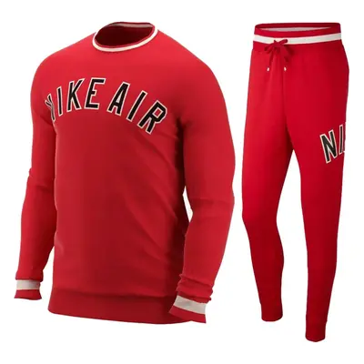 (AR1824 AR1822 Nike Mens Crewneck Tracksuit Red XL) Nike Air Mens Full Tracksuit Set Fleece Crew