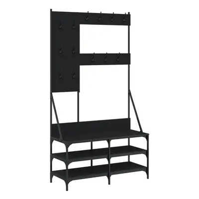 vidaXL Clothes Rack with Shoe Storage Garment Rack Shelf Clothes Rail Black