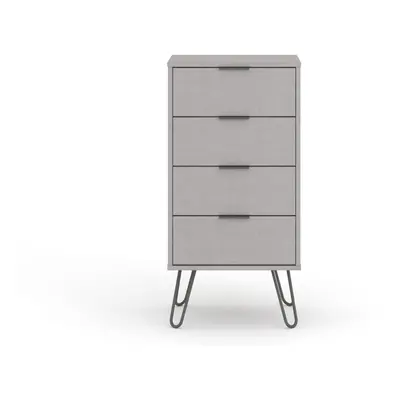 Grey Chest of Drawers Bedroom Living Room Storage Furniture With Metal Handles