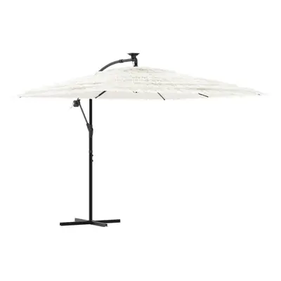 (white, x x cm) vidaXL Garden Parasol with Steel Pole Outdoor Umbrella Patio Sun Parasol White