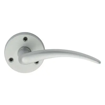 PAIR Slim Arched Tapered Lever on 58mm Round Rose Satin Chrome Door Handle