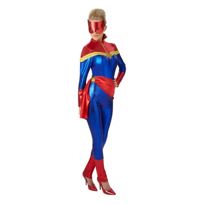 (L, Blue/Red) Captain Marvel Womens/Ladies Costume