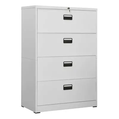 vidaXL Filing Cabinet Light Grey Steel Office File Storage Cabinet Lockable