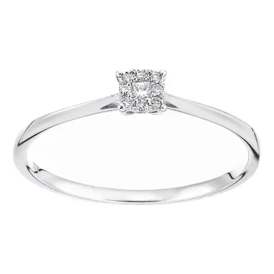 (M) Jewelco London Women 9ct (375) White Diamond Engagement Ring