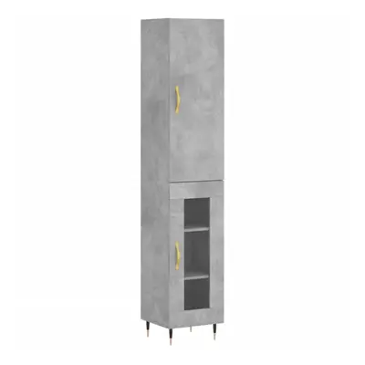 (concrete grey, glass door) vidaXL Highboard Sideboard Tall Storage Cabinet Side Cabinet Enginee