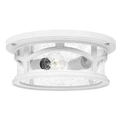 Outdoor IP44 Bulb Flush Light Low Ceiling White LED E27 40W