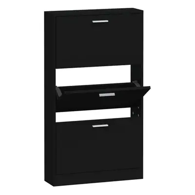 (Black, x x cm (W x D x H)) New Wood Shoe Cabinet 5Drawer Organiser Furniture Multi Colours Mult