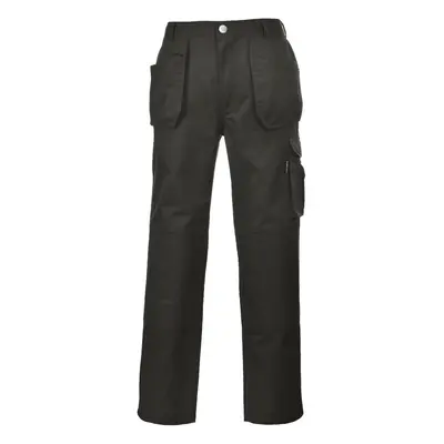 (LR, Black) Portwest Mens Slate Hardwearing Workwear Trousers