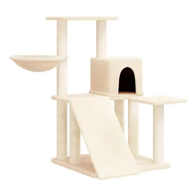 (cream) vidaXL Cat Tree with Sisal Scratching Posts cm Pet Supply Multi Colours