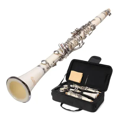 (white) keys Drop B Multiple Colour Clarinet with Portable Case/Cleaning Cloth