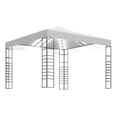 vidaXL Garden Marquee with LED String Lights 3x3 m White Outdoor Sunshade