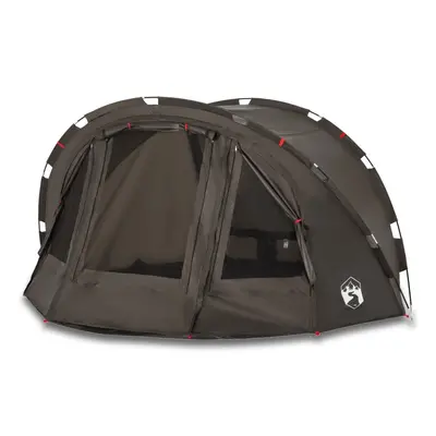 (Brown) vidaXL Fishing Tent 4-Person Lightweight Tent Camping Tent Olive Waterproof