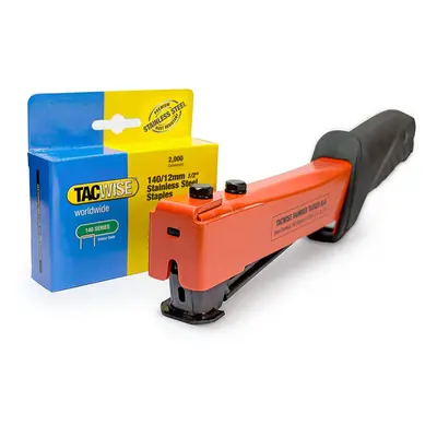 Tacwise A54 Heavy Duty Hammer Tacker with 140/12mm Staples, Uses Type / - mm Staples