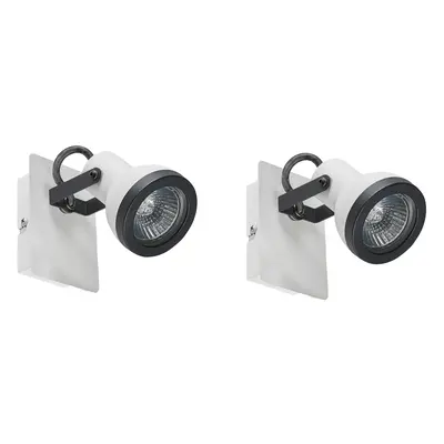 Set of Metal Spotlight Lamps White and Black BARO