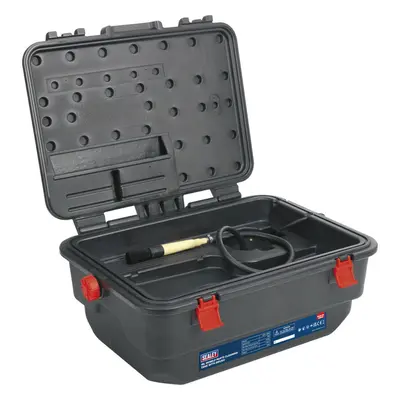 16l Mobile Parts Cleaning Tank with Brush - Lightweight & Portable - 16W Motor