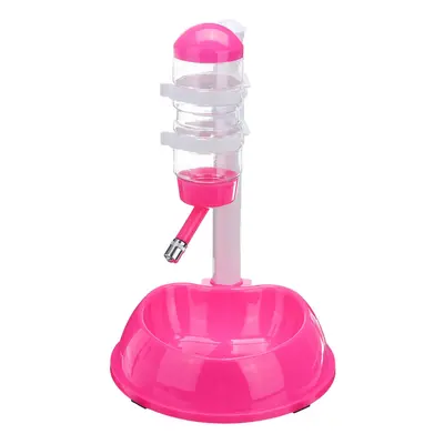 (Pink, without feeder bin) Automatic Pet Water Drinker Cat Dog Bowl Fountain Bottle Food Feeder 